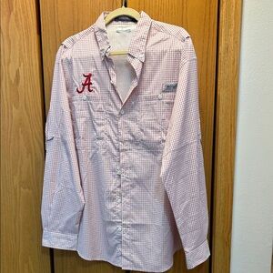 Columbia Super Tamiami long sleeve fishing shirt.  Roll Tide emblem.